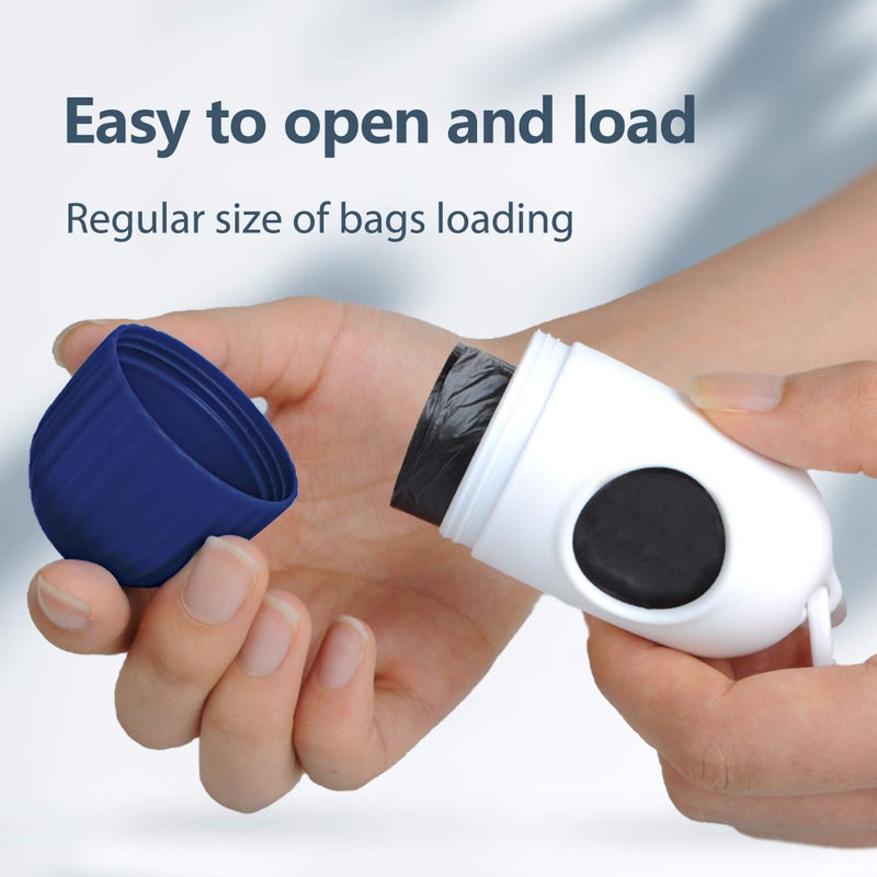 Fida Retractable Dog Leash with Dispenser and Poop Bags, 16 ft Pet Walking Leash for Medium Dog or Cat up to 44 lbs, Anti-Slip Handle, Tangle Free, Reflective Nylon Tape (M, Navy Blue) - Image 5